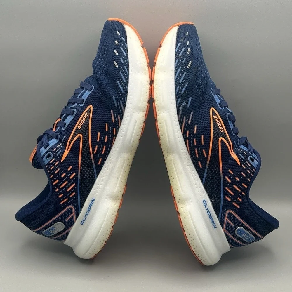 Brooks Glycerin GTS 20 Blue Orange Running Shoes - Men's Size 9.5 USED